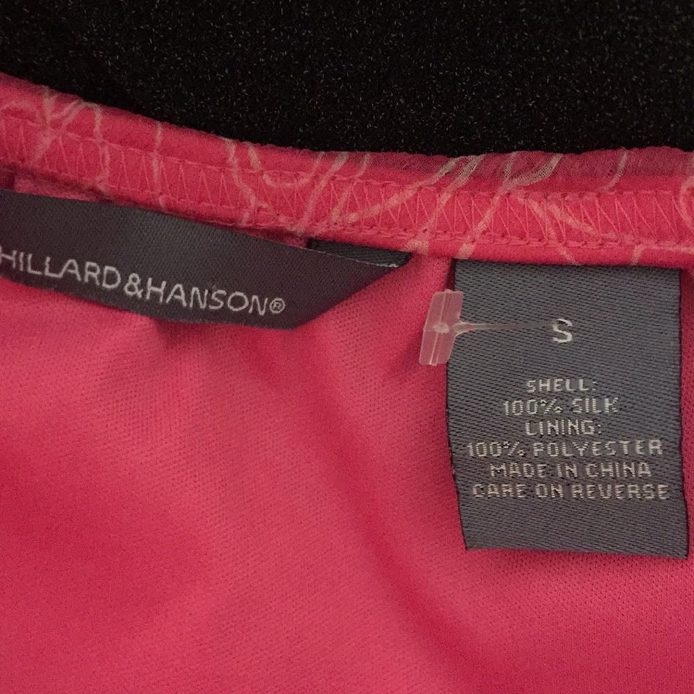 Hillard & Hanson Y2K Pink Rose Jacquard 100% Silk Lettuce Hem Skirt - Picture 3 of 8